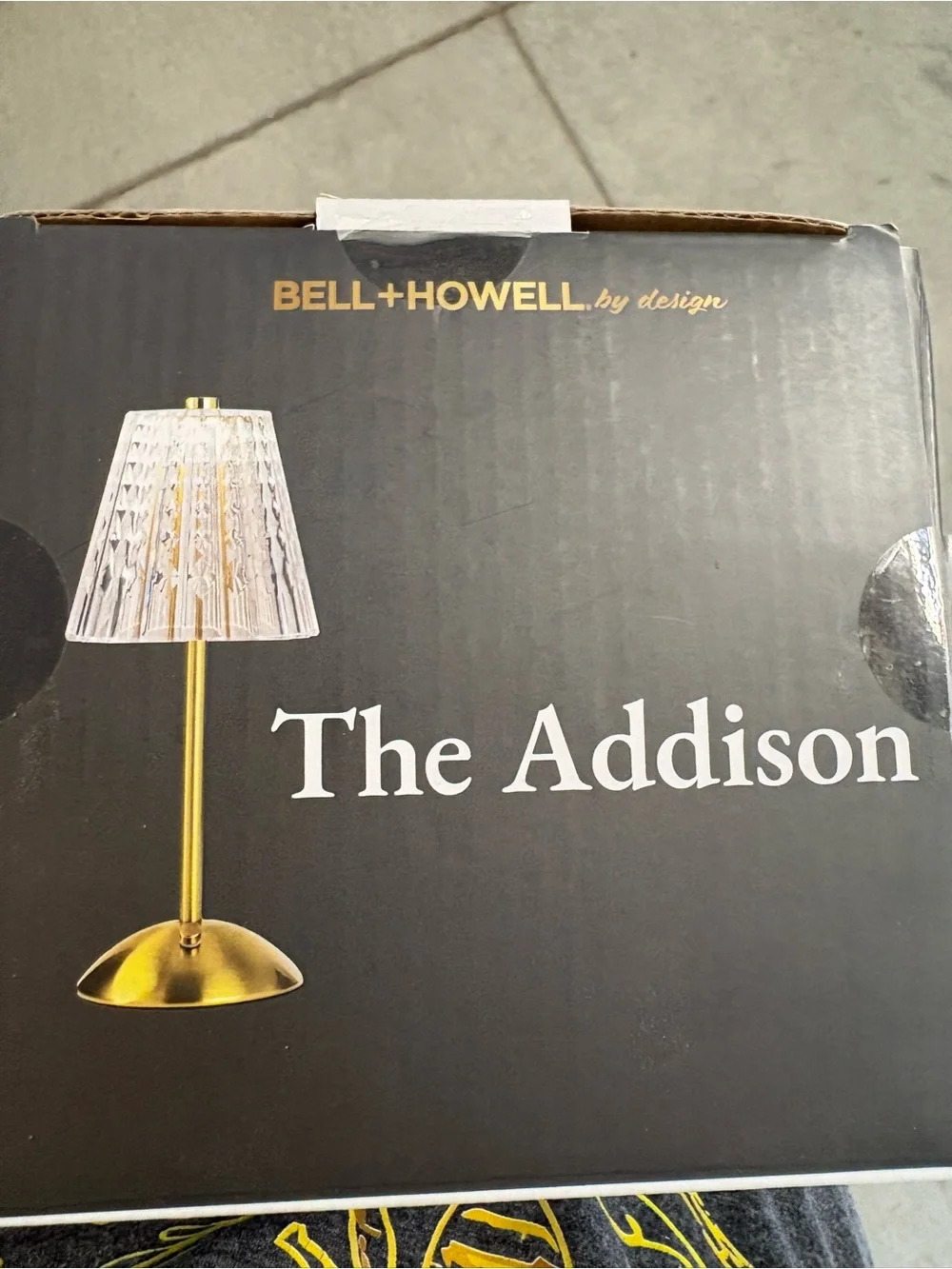 The Addison Rechargeable Table Lamp — Gold with Clear Shade
